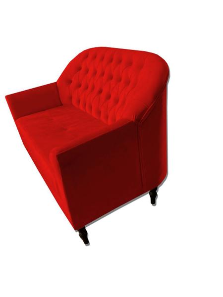 Imagem de Kit 2 Poltrona + Namoradeira Decorativa Para Sala Recepção Consultorio Suede Vermelho -ANCHAR ESTOFADOS