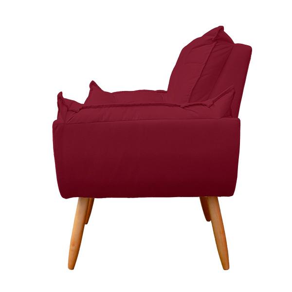 Imagem de Kit 2 Poltrona Opala para Sala e Quarto Suede Vermelho- Jylcrom