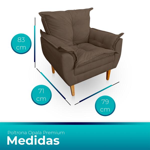 Imagem de Kit 2 Poltrona Opala Premium para Sala e Quarto Suede Capuccino- Jylcrom