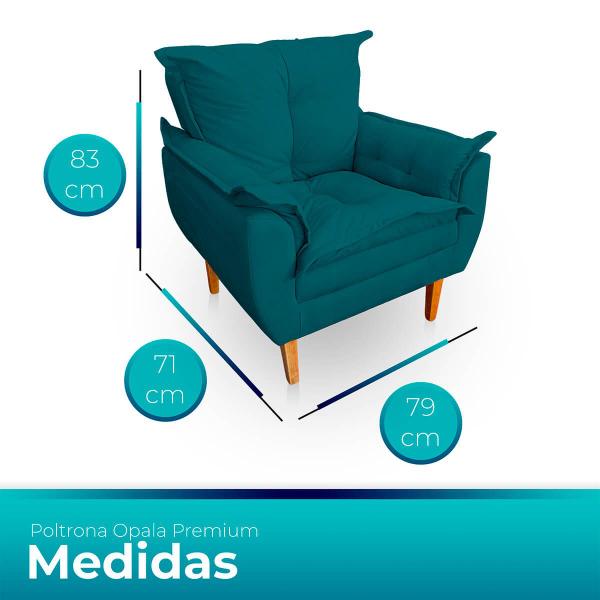 Imagem de Kit 2 Poltrona Opala Premium para Sala e Quarto Suede - LH Decor