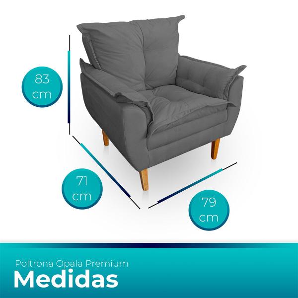 Imagem de Kit 2 Poltrona Opala Premium para Sala e Quarto Suede - LH Decor