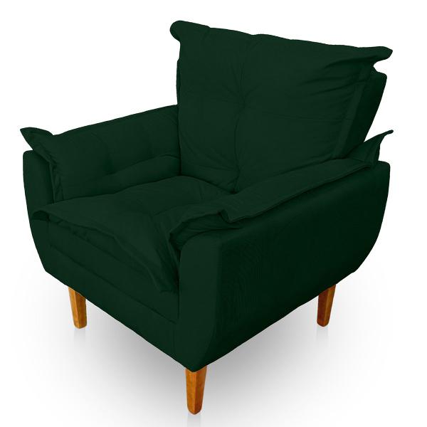 Imagem de Kit 2 Poltrona Opala Premium para Sala e Quarto Suede Verde- LH Decor