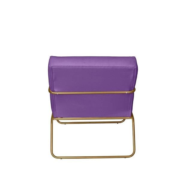 Imagem de KIT 2 Poltrona para Descanso Iza Base de Ferro Dourado Jardim Varanda Suede Roxo - Móveis Mafer