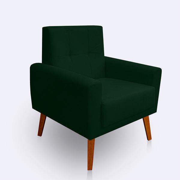 Imagem de Kit 2 Poltrona para Sala confortável e Reforçada Isis Suede Verde - LH Decor