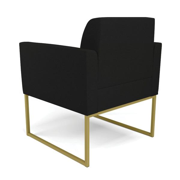 Imagem de Kit 2 Poltronas Base Industrial Dourado Marisa Linho D03 - D'Rossi