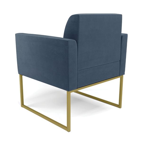 Imagem de Kit 2 Poltronas Base Industrial Dourado Marisa Suede D03 - D'Rossi