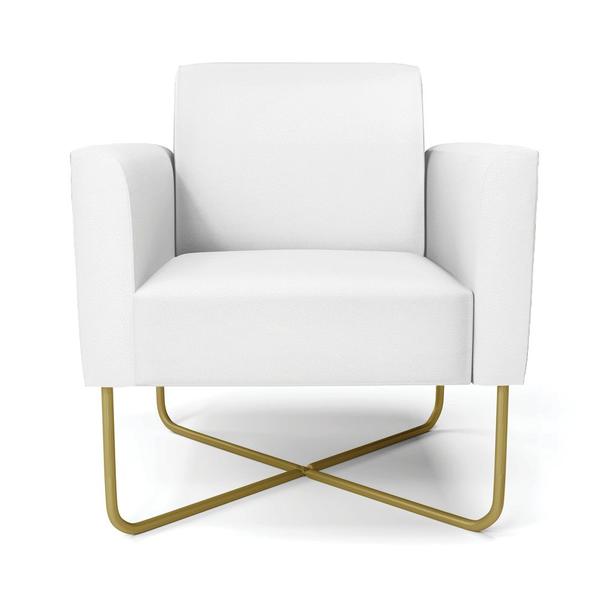 Imagem de Kit 2 Poltronas Base X Industrial Dourado Marisa material sintético  D03 - D'Rossi