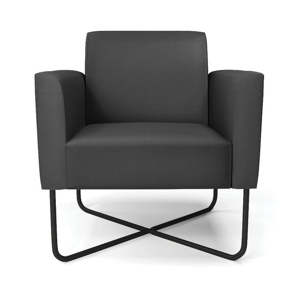Kit 2 Poltronas Base X Industrial Preto Marisa material sintético D03 - D'Rossi Imagem de Kit 2 Poltronas Base X Industrial Preto Marisa material sintético D03 - D'Rossi