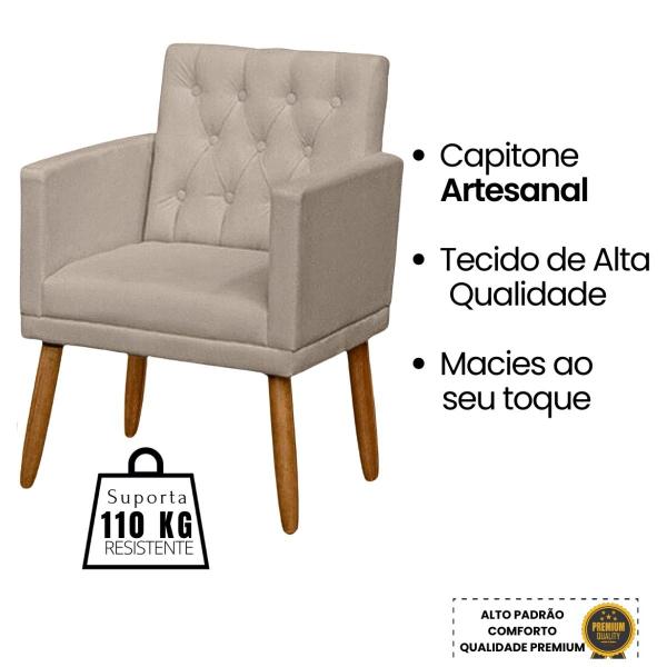 Imagem de Kit 2 Poltronas Cadeira Capitone para Manicure Salão de Beleza Resistente Escritório Sala de Estar 