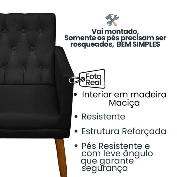 Imagem de Kit 2 Poltronas Cadeira Capitone para Sala de Espera Recepção Escritório Sala de Estar Manicure