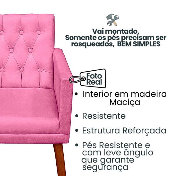 Imagem de Kit 2 Poltronas Cadeira Decorativa Capitone Cadeira Escritório Recepção Sala de estar manicure