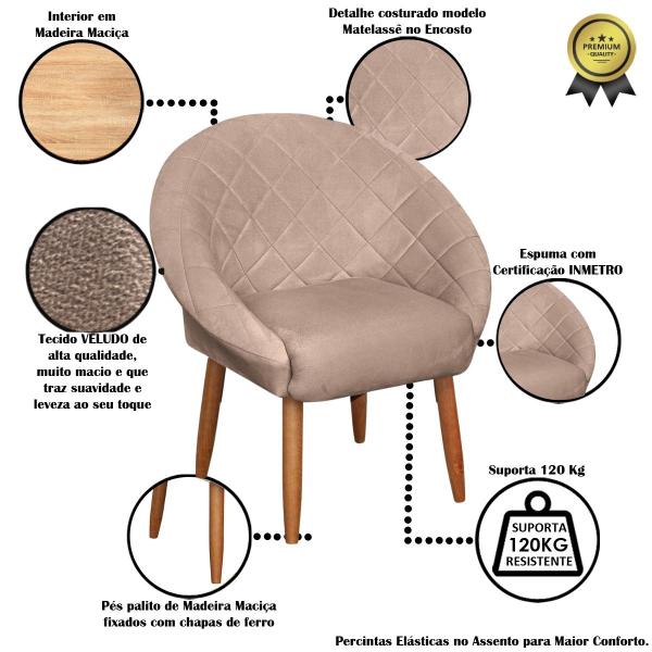 Imagem de Kit 2 Poltronas Cadeira para Escritório Ibiza Estofada Resistente  Recepção Sala de estar