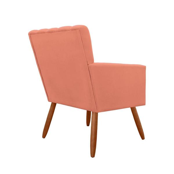 Imagem de Kit 2 Poltronas Cadeiras Decorativa Para Recepção Cecília Suede Coral - INCASA DECOR