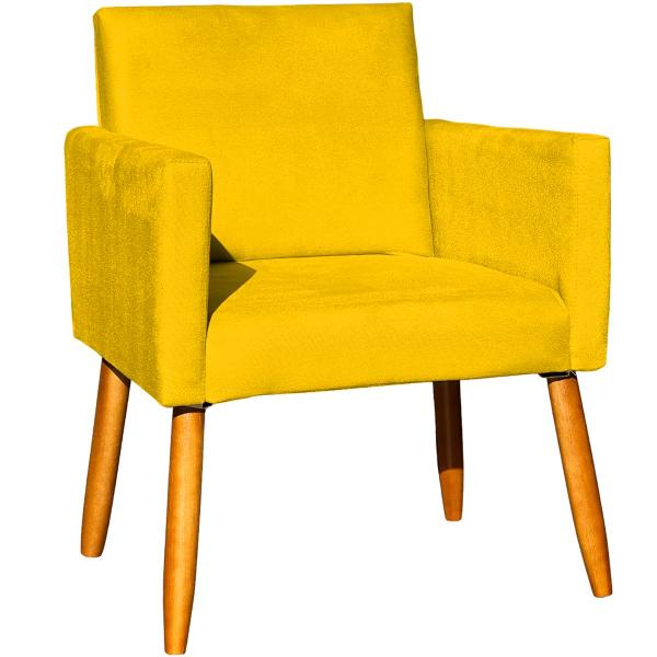 Imagem de Kit 2 Poltronas Cadeiras Decorativas Para Sala Recepção Nina Suede Cores Pé Castanho