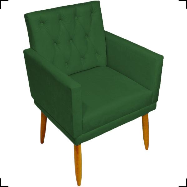 Imagem de Kit 2 Poltronas Capitonê Para Sala Decorativa Nina Suede Cores Pé Castanho 