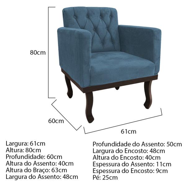 Imagem de Kit 2 Poltronas Classic Linho - ADJ Decor