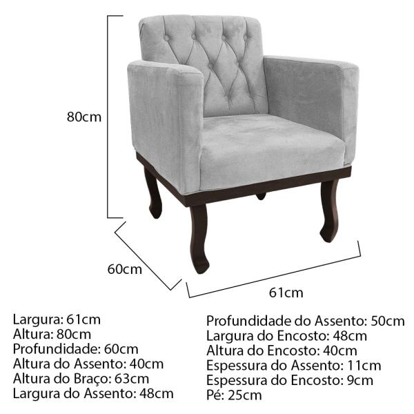 Imagem de Kit 2 Poltronas Classic Linho - Amarena Móveis