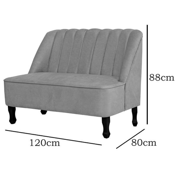 Imagem de Kit 2 Poltronas com 1 Sofá e 1 Puff Carlita Classic Luxo Sala material sintético Bege - Ahazzo Móveis