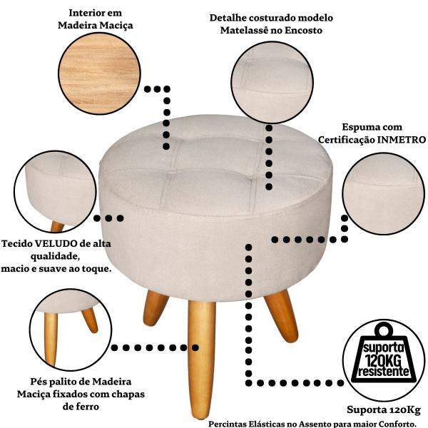 Imagem de Kit 2 Poltronas com Puff decorativa para Sala de Estar Recepção manicure escritório pés palito resistente