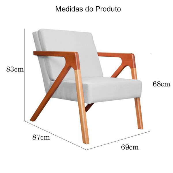 Imagem de Kit 2 Poltronas Decora Monalisa Suede Branco - Malta Decor