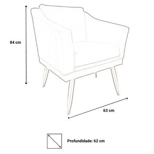 Imagem de Kit 2 Poltronas Decorativa Agatha Couro Branco Pés Madeira Mz Decor