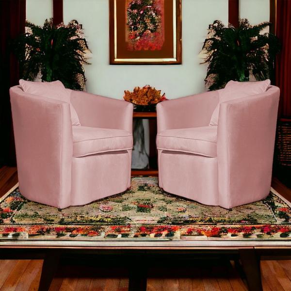 Imagem de Kit 2 Poltronas  Decorativa Alana Veludo Rosa - Londrilar