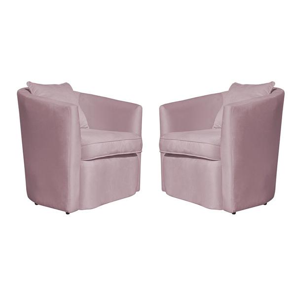 Imagem de Kit 2 Poltronas  Decorativa Alana Veludo Rose - Londrilar