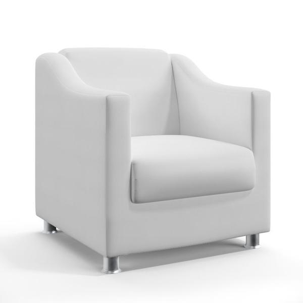 Imagem de Kit 2 Poltronas Decorativa Alya Couro Branco Aradecor