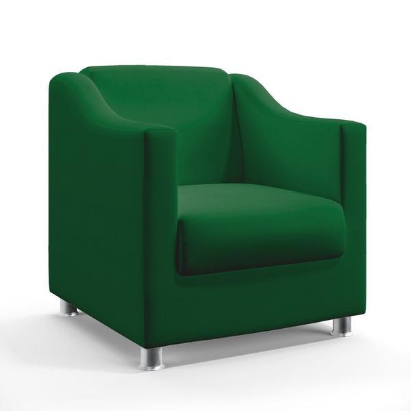 Imagem de Kit 2 Poltronas Decorativa Alya E Puff Izar Sued Verde Aradecor