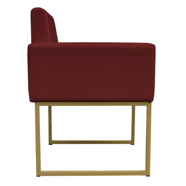 Imagem de Kit 2 Poltronas Decorativa Base De Ferro Gold Veludo Bordô - Montanaris Decor