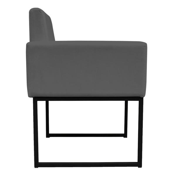 Imagem de Kit 2 Poltronas Decorativa Base De Ferro Preto Veludo Cinza - Montanaris Decor