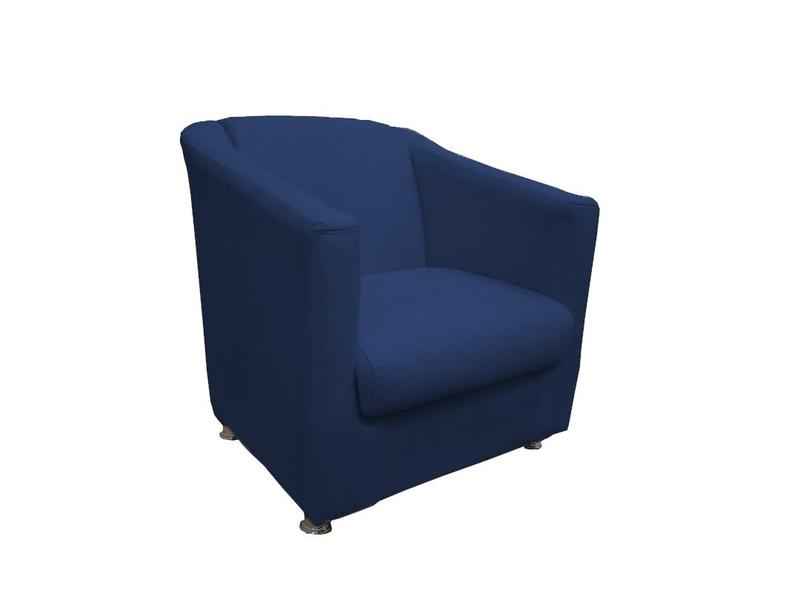 Imagem de Kit 2 Poltronas Decorativa Biane Suede Azul Marinho Pés Cromado Mz Decor