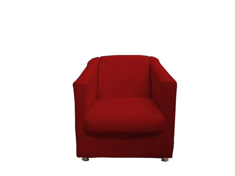 Imagem de Kit 2 Poltronas Decorativa Biane Suede Vermelho Pés Cromado Mz Decor