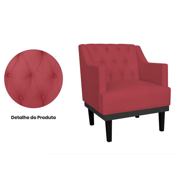 Imagem de Kit 2 Poltronas Decorativa Classica BM Vermelho -Malta Decor