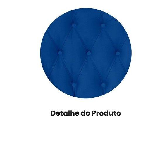 Imagem de Kit 2 Poltronas Decorativa Clássica Capitonê Suede Azul Marinho Pés Madeira Ms Decor