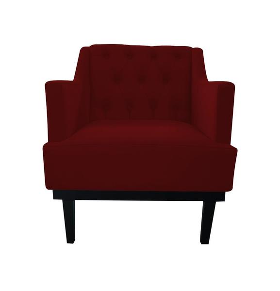 Imagem de Kit 2 Poltronas Decorativa Clássica Capitonê Suede Marsala Pés Madeira Ms Decor