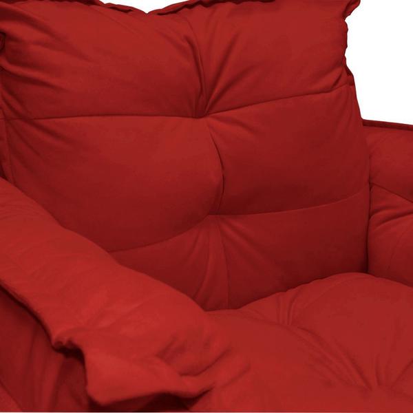 Imagem de Kit 2 Poltronas Decorativa Clínica Com Base Giratória de Metal Opala Suede Vermelho - DL Decor