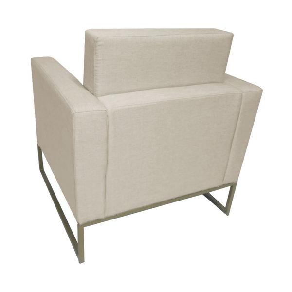 Imagem de Kit 2 Poltronas Decorativa Com Base de Ferro Sala de Espera Grazi Suede Bege - DL DECOR