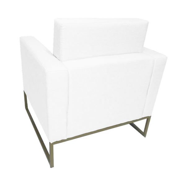 Imagem de Kit 2 Poltronas Decorativa Com Base de Ferro Sala de Espera Grazi Suede Branco - DL DECOR