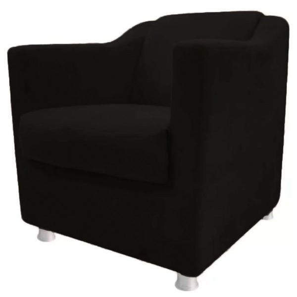 Imagem de Kit 2 Poltronas Decorativa de Escritório Recepção Bia Suede Preto Kimi Design