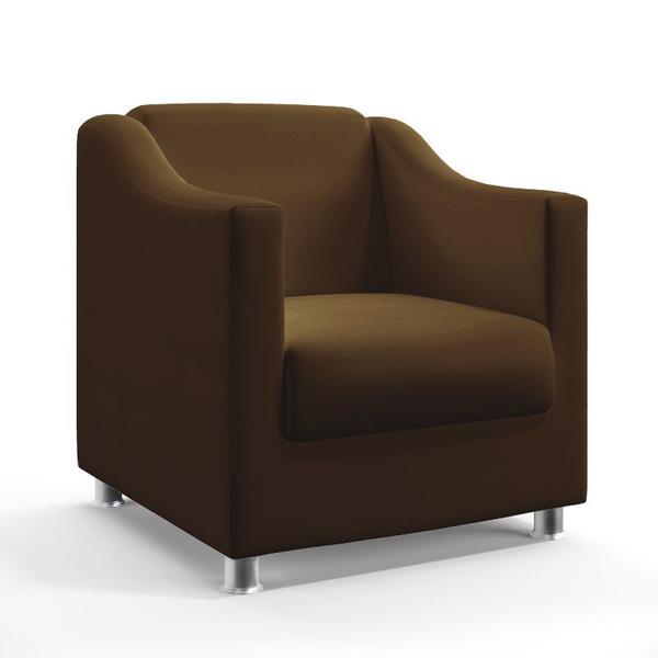 Imagem de Kit 2 Poltronas Decorativa Estofada Alya Sued Marrom Aradecor