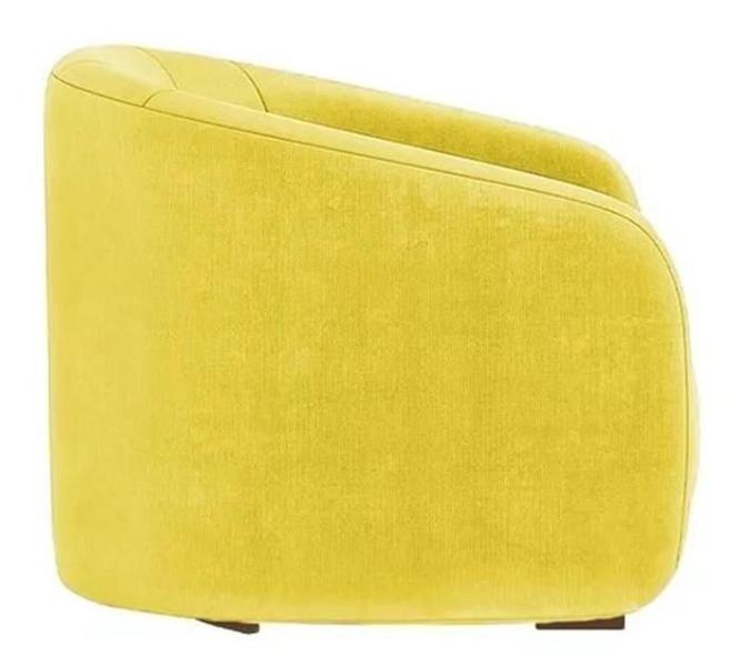 Imagem de Kit 2 Poltronas Decorativa Estofada Recepção Julia Suede Amarelo - LM DECOR