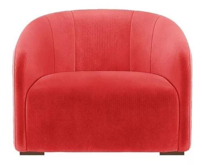 Imagem de Kit 2 Poltronas Decorativa Estofada Recepção Julia Suede Vermelho - LM DECOR