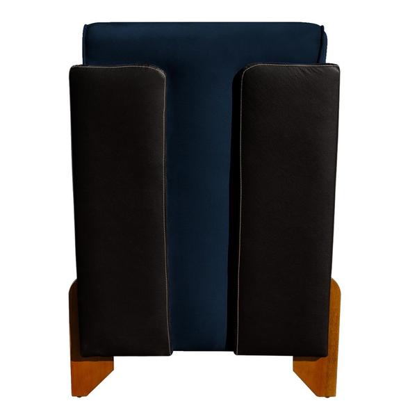 Imagem de Kit 2 Poltronas Decorativa Heloisa Veludo Azul Marinho/Corano Preto - Londrilar