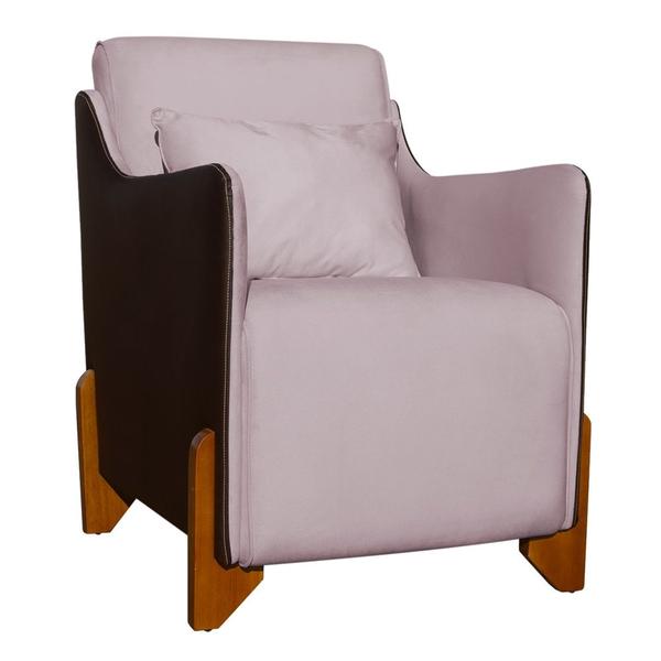 Imagem de Kit 2 Poltronas Decorativa Heloisa Veludo Rose/Corano Marrom - Londrilar