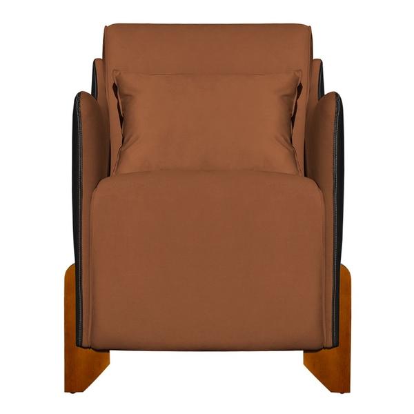 Imagem de Kit 2 Poltronas Decorativa Heloisa Veludo Terracota/Corano Preto - Londrilar