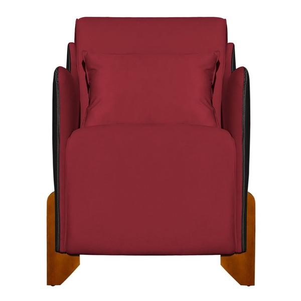 Imagem de Kit 2 Poltronas Decorativa Heloisa Veludo Vermelho/Corano Preto - Londrilar