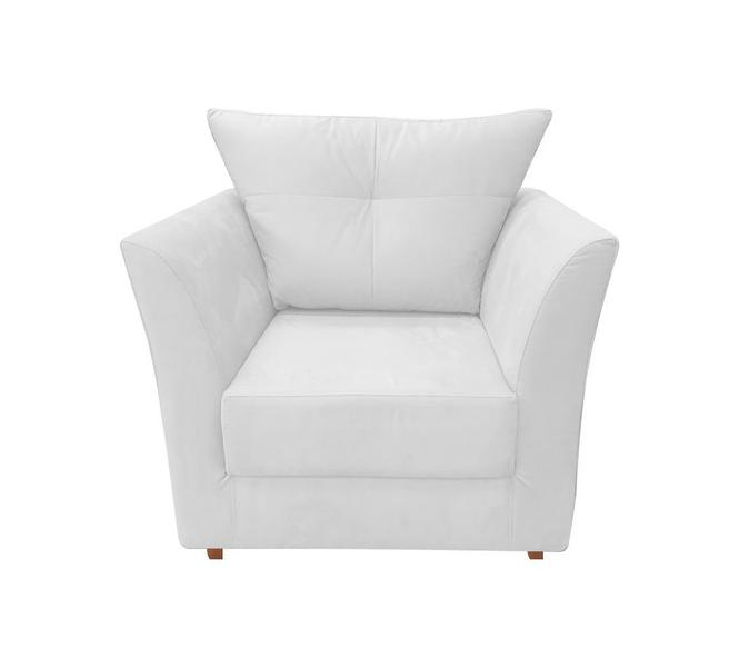 Imagem de Kit 2 Poltronas Decorativa Isis Couro Branco Pés Madeira Mz Decor