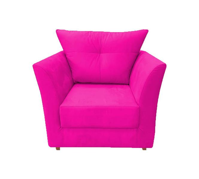 Imagem de Kit 2 Poltronas Decorativa Isis Couro Rosa Pink Pés Madeira Mz Decor