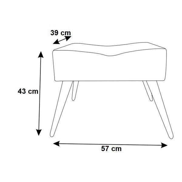 Imagem de Kit 2 Poltronas Decorativa Isis + Puff Retangular Couro Marrom Pés Madeira Mz Decor